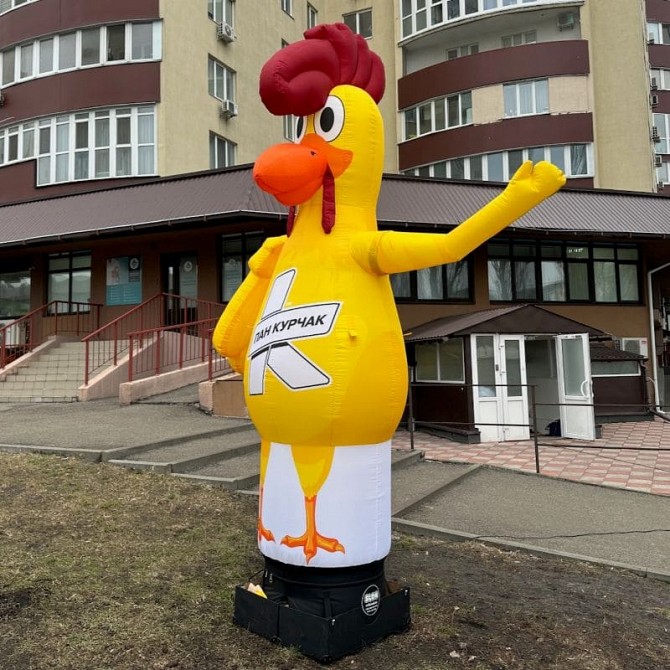 Зазивало надувний чоловічок. Вулична реклама бюджетна, мобільна, багаторазова. 3.4 метри Киев - изображение 1
