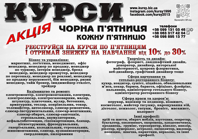 Курси кухаря, електрика, маляра, зварника, слюсаря Днепр - изображение 1